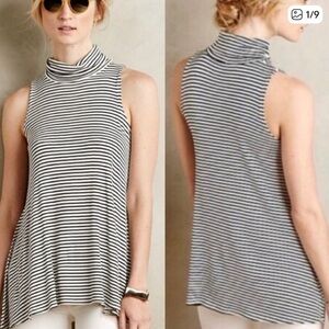 Anthropologie Black and White Striped Tank Top